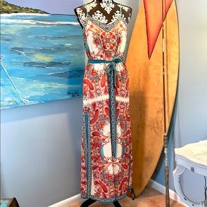 Anthro’s Flying Tomato,Gorgeous Maxi Dress w/High Side Splits, Belted, S